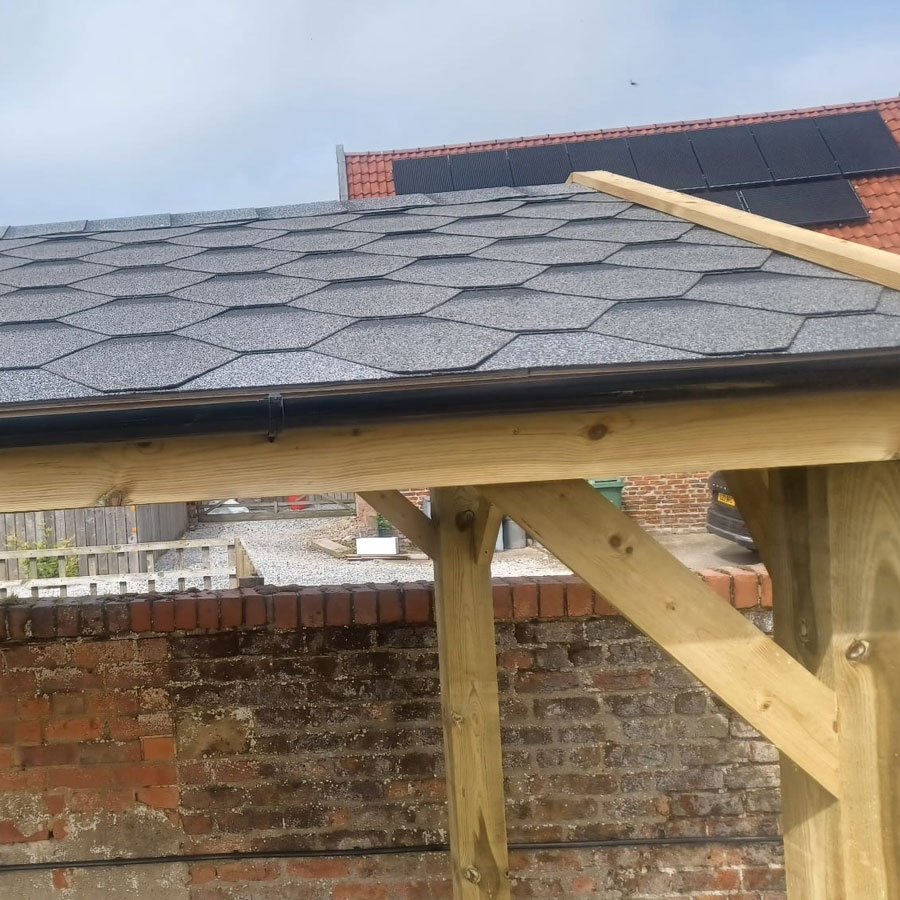 Gazebo with Grey Shingle Roof