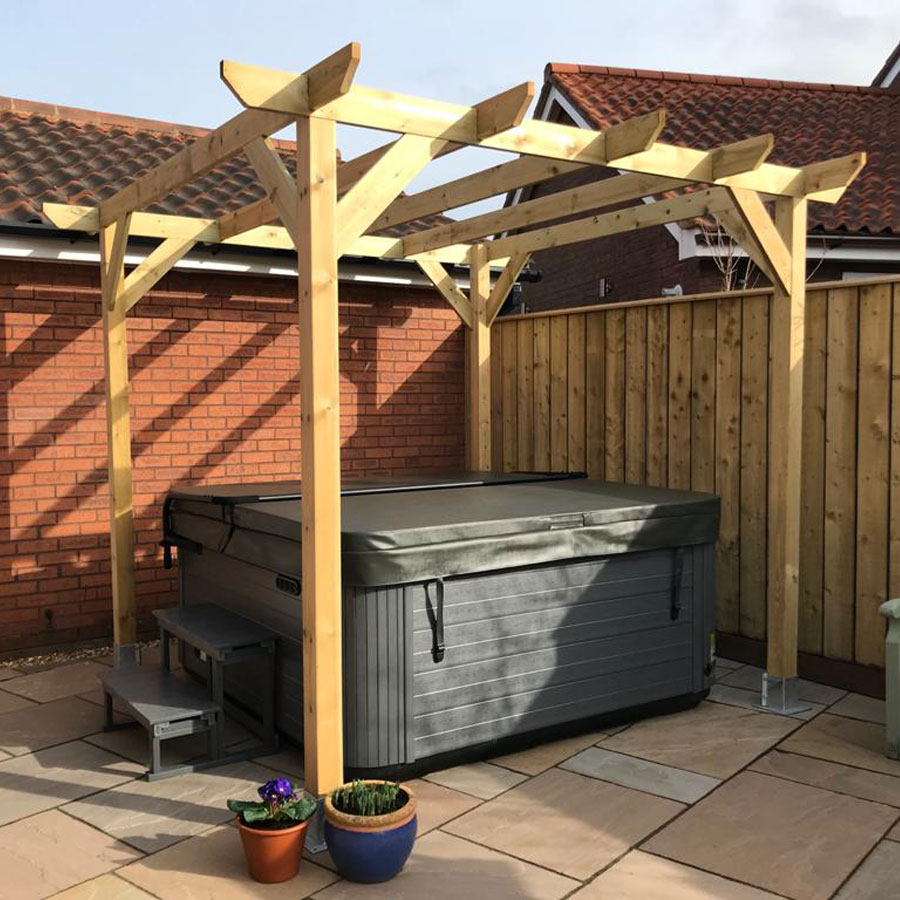 3m x 3m Pergola over Hot Tub