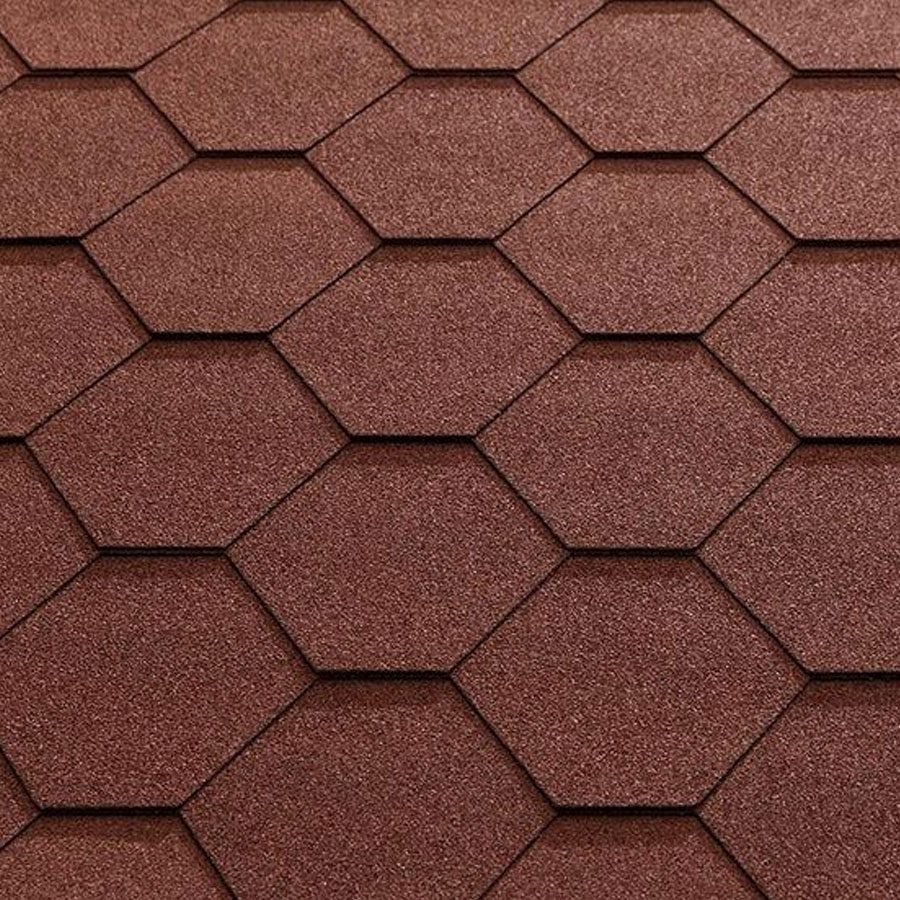 Hexagonal Red Roofing Shingles
